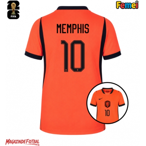Țările de Jos Memphis Depay #10 Echipament de Fotbal Replică Mondial 2026 Femei Acasa Țările de Jos Memphis Depay #10 Echipament de Fotbal Replică Mondial 2026 Femei Acasa